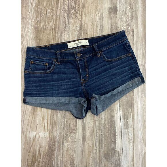 Abercrombie & Fitch Jean Shorts Mid Rise Denim Women’s Sz 6 - Picture 1 of 5